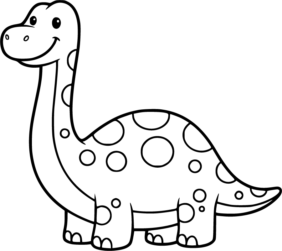 Smiling Dinosaur With Dot Marker Spots