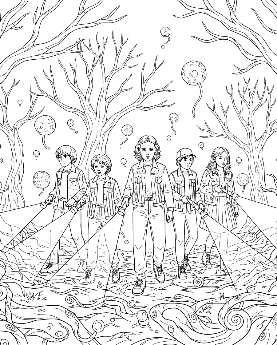 Stranger Things Group Exploring The Upside Down