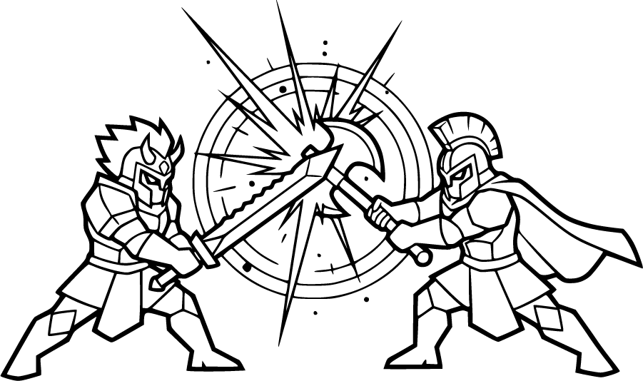 Weapon Battle Between Two Akedo Warriors