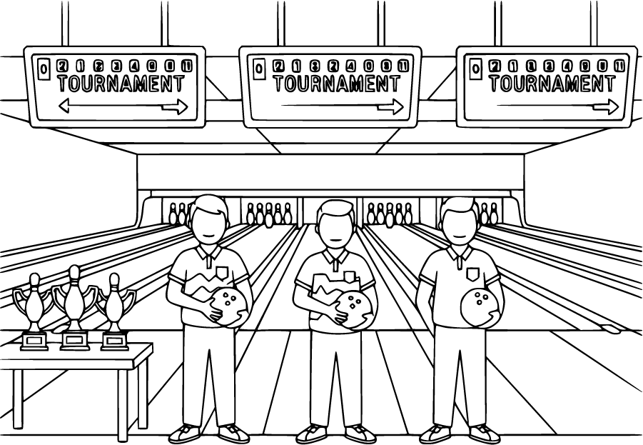 bowling alley tournament trophies scoreboards