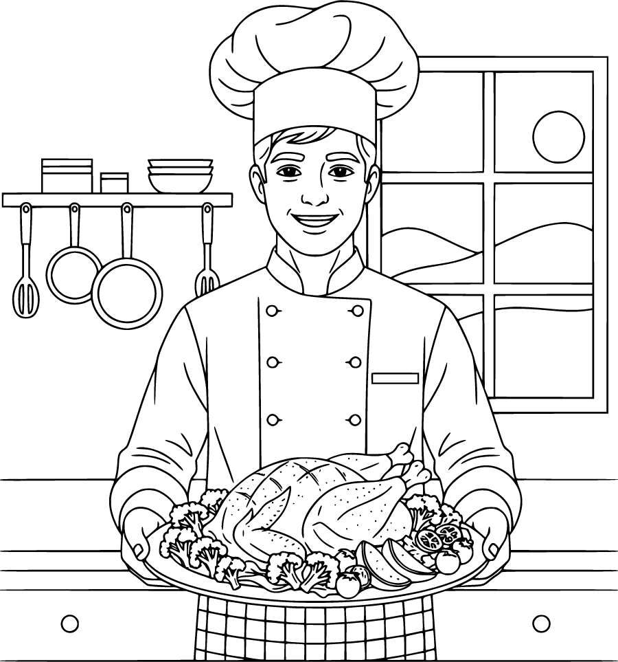 chef holding healthy food platter