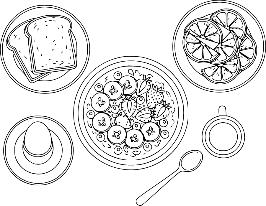 healthy food breakfast table
