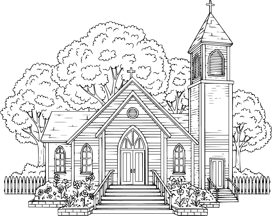 neighborhood church with bell tower