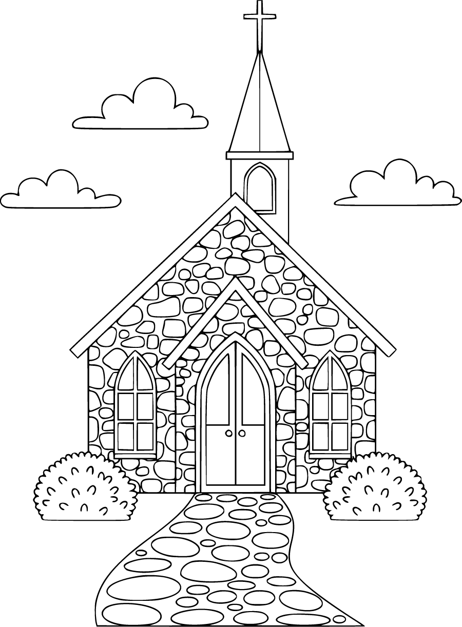 small country church with steeple
