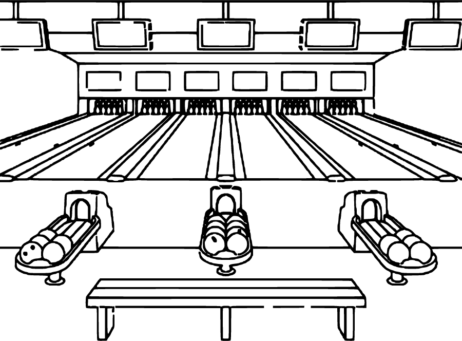 wide bowling alley interior