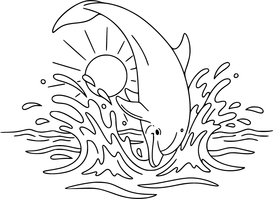 Dolphin Diving Into Ocean With Tail Raised