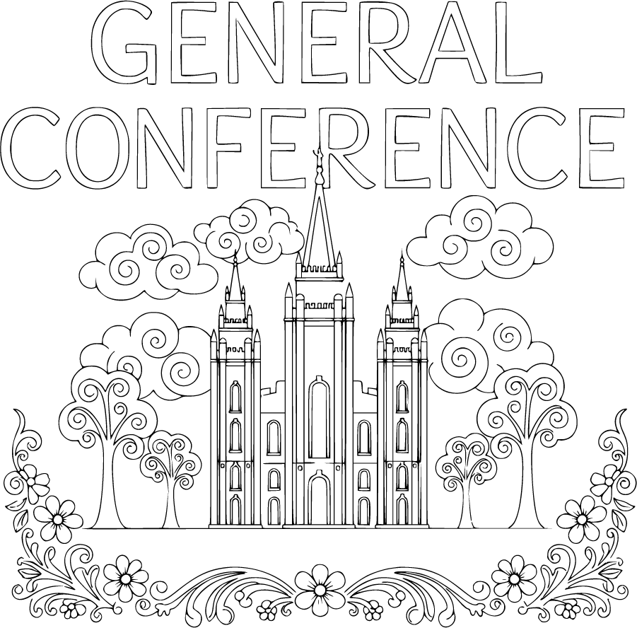 General Conference With Salt Lake Temple And Clouds