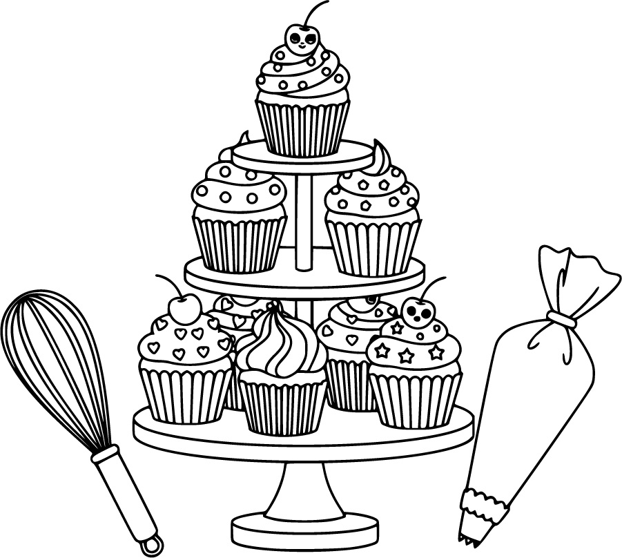 baking cupcakes on stand