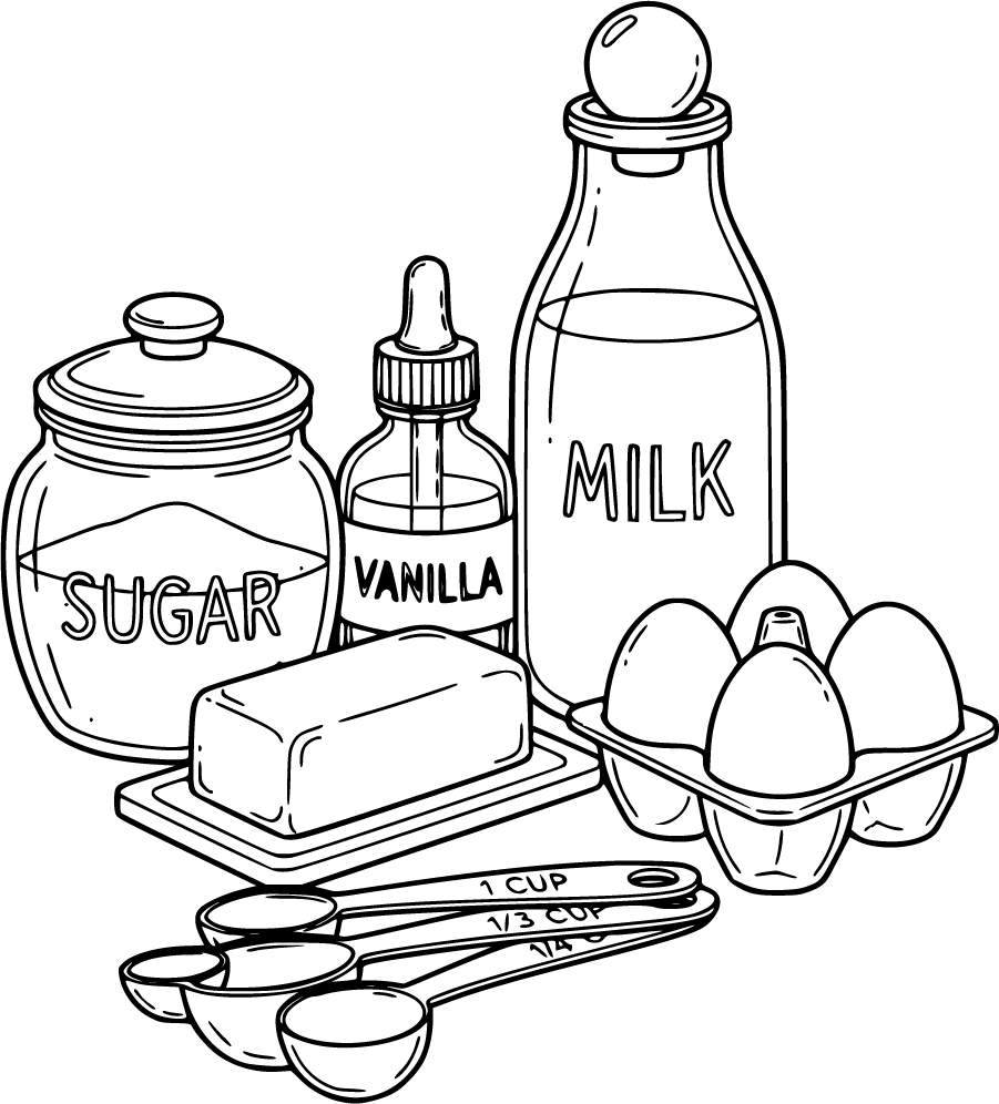 baking ingredients arrangement