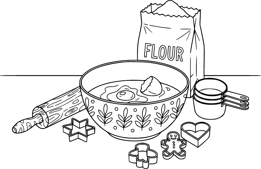 baking tools on kitchen counter