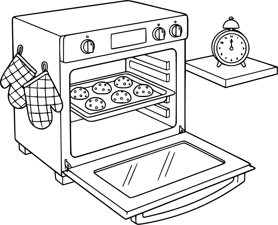 cookies baking in oven