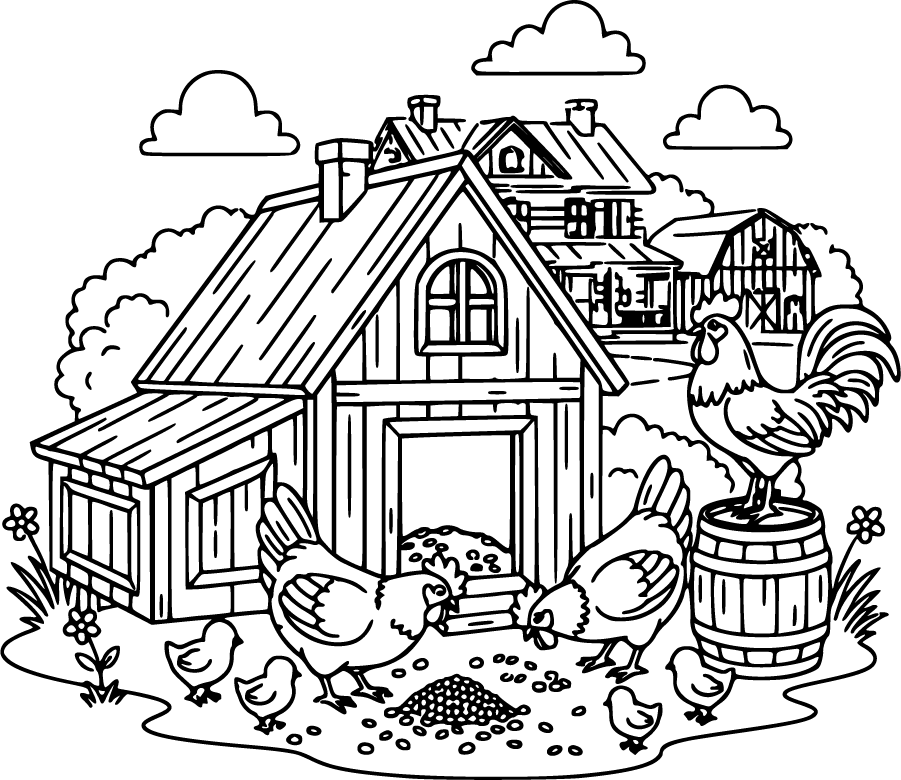 farming chicken coop hens rooster chicks
