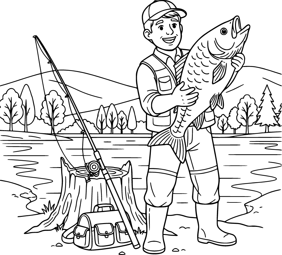 fisherman holding large fish