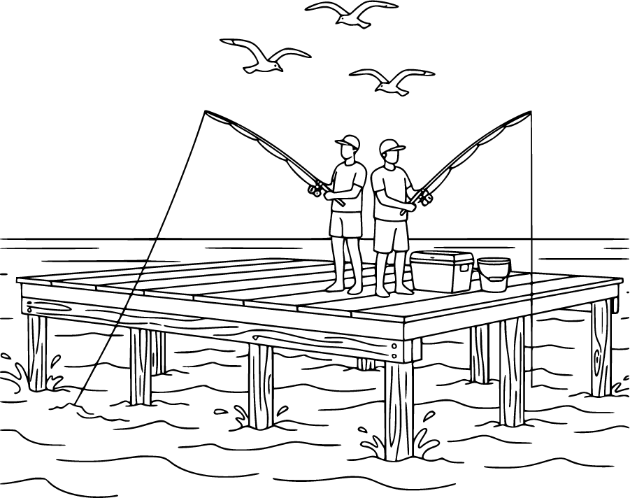 fishing from ocean pier