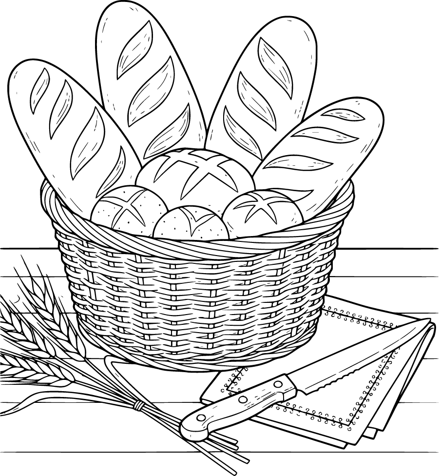 fresh baking bread basket