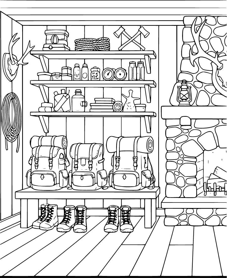 rustic hunting lodge interior