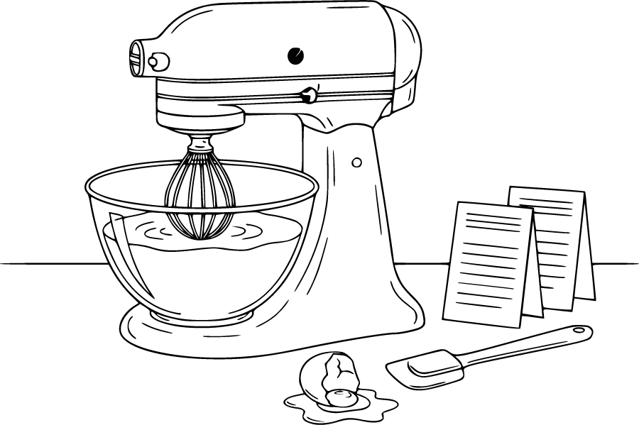 stand mixer baking batter